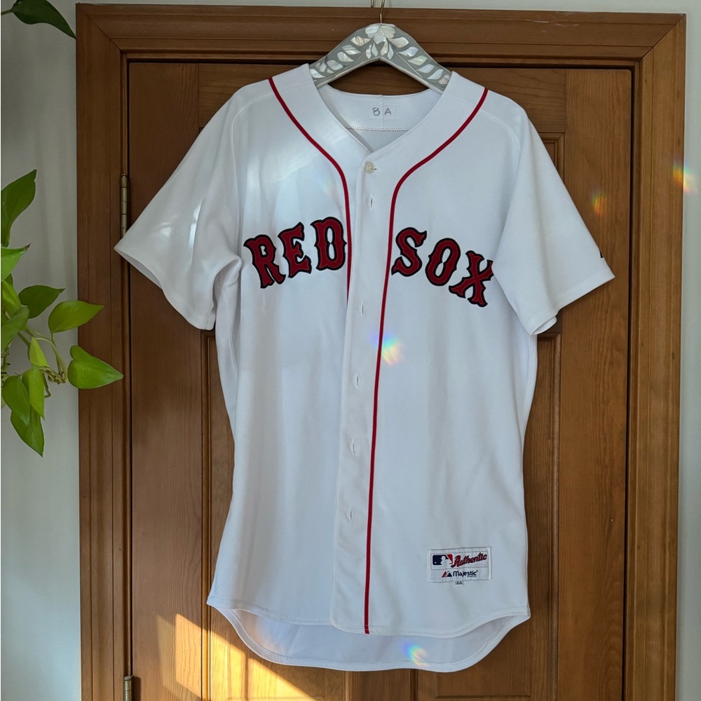 Majestic Authentic Boston Red Sox MLB Home White Baseball Jersey Mens Size 44